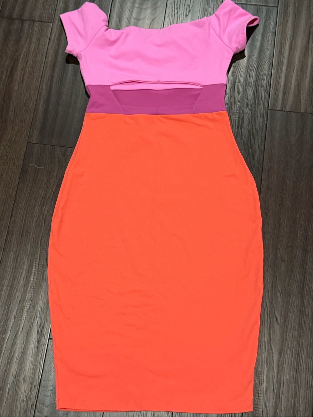 Susana Monaco Pink, Purple & Orange Colorblock Midi Sheath Dress